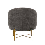 Occasional Arm Chair with Ottoman - Dark Grey Fabric
