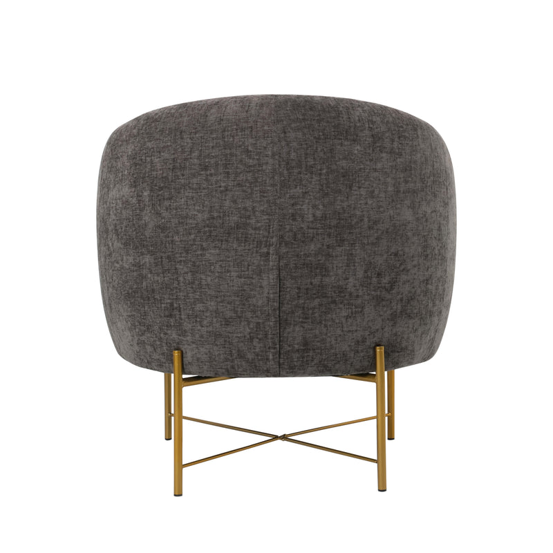 Occasional Arm Chair with Ottoman - Dark Grey Fabric