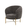 Occasional Arm Chair with Ottoman - Dark Grey Fabric