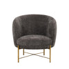 Occasional Arm Chair with Ottoman - Dark Grey Fabric