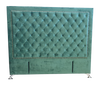 Ancona Buttoned Queen Headboard - Forest Green velvet