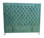 Ancona Buttoned Queen Headboard - Forest Green velvet