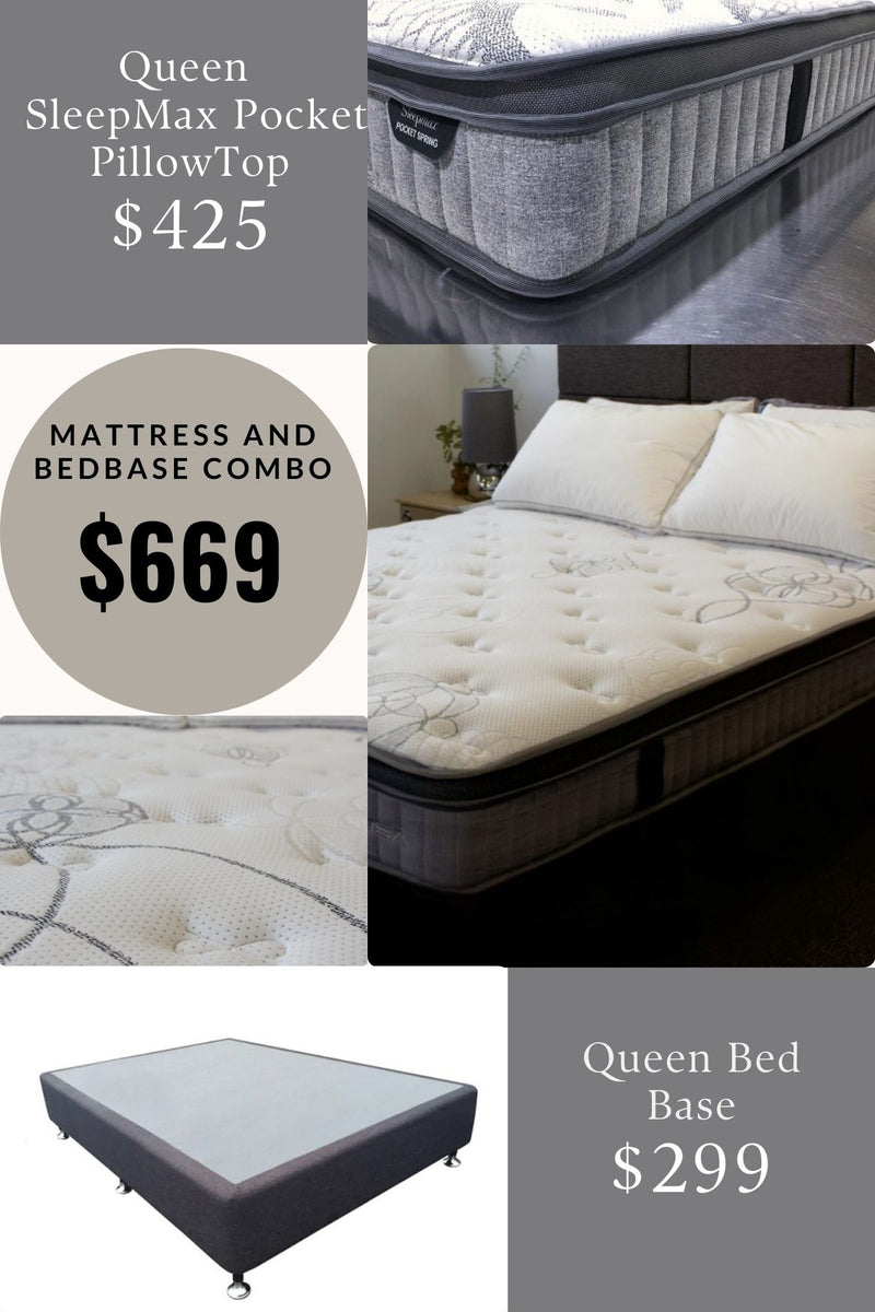 Queen Bed Base and Mattress Combo