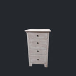 Bedside/Lamp Table - Mindi Wood - Four Drawer - White Wash Finish