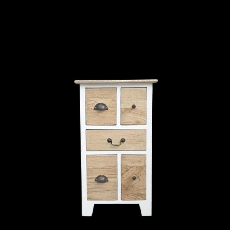Bedside/Lamp Table - Mindi Wood - Five Drawer - Carolina