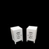 Bedside Cabinet Pair - Mindi Wood - White