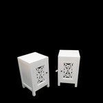 Bedside Cabinet Pair - Mindi Wood - White