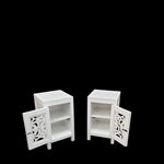 Bedside Cabinet Pair - Mindi Wood - White