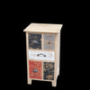 Bedside/Lamp Table - Mindi Wood - Five Drawer - Natural Red Vintage