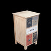 Bedside/Lamp Table - Mindi Wood - Five Drawer - Natural Red Vintage