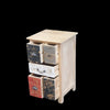 Bedside/Lamp Table - Mindi Wood - Five Drawer - Natural Red Vintage