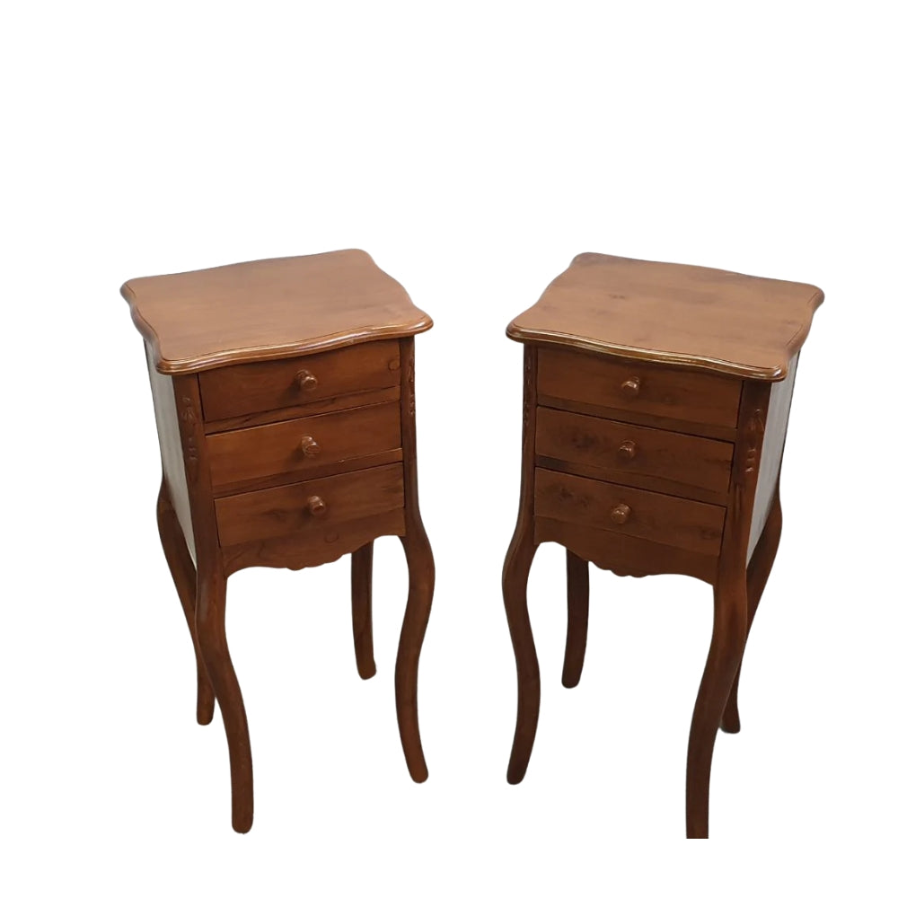 Bedside Table Square (Set) - Teak Wood
