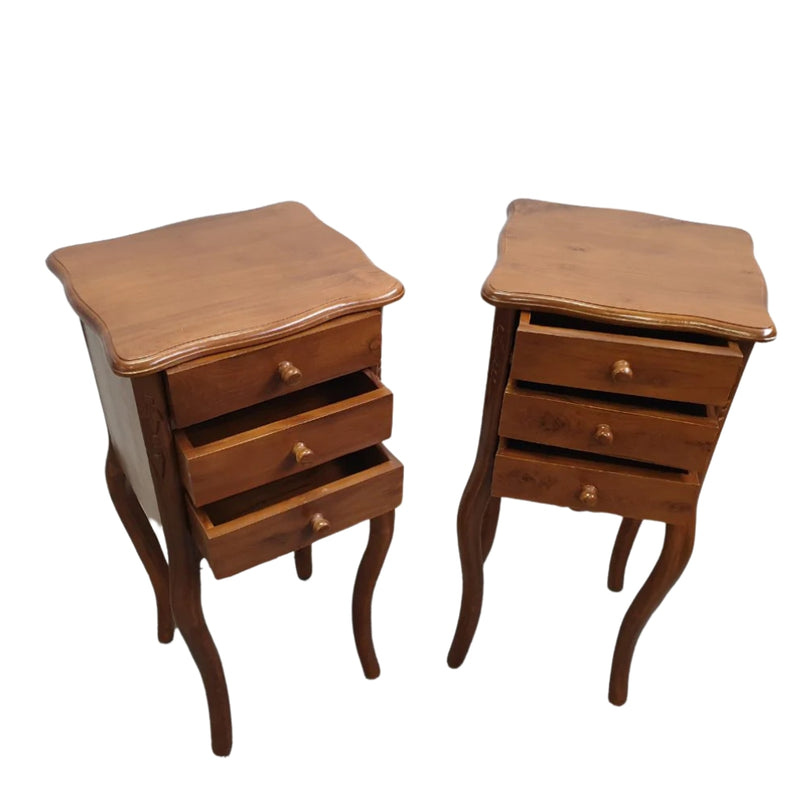 Bedside Table Square (Set) - Teak Wood