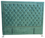 Ancona Buttoned Queen Headboard - Forest Green velvet