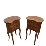 Bedside Table Oval (Set) - Teak Wood