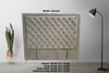 Ancona Buttoned Super King Headboard - Light Grey Velvet
