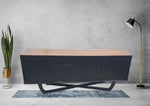 Retro Teak Buffet/Console Table - Two Tone - Black & Natural