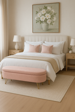 LONG OTTOMAN / STORAGE Pink Fabric