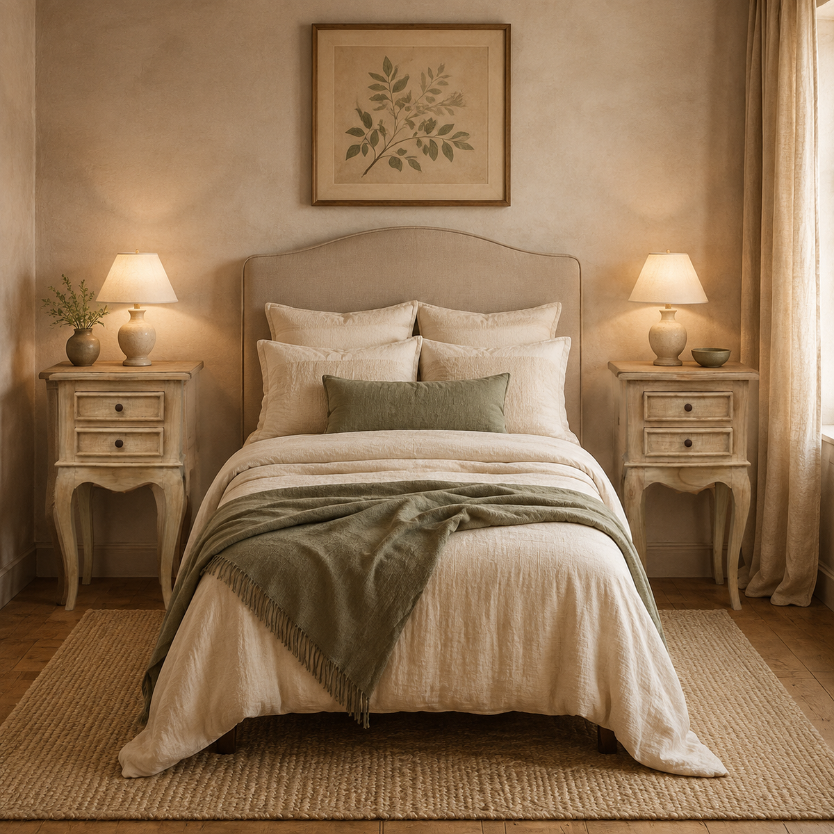 Bedside Table Pair - Solid Mindi Wood - Natural Finish - 80cms
