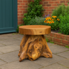 Solid Teak Root Stool - Outdoor Furniture - Flat Top