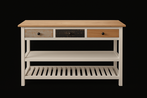 Rectangular Hall Table - Solid Mindi Wood - Carolina Vintage Finish