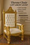 Throne Chair (King/Queen Chair) - Mahogany Wood - Light Cream