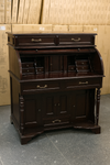 Classic Roll-Top Writing Desk – Dark Mahogany