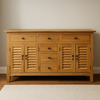 Louver Buffet Cabinet – Natural Finish - Mindi Wood