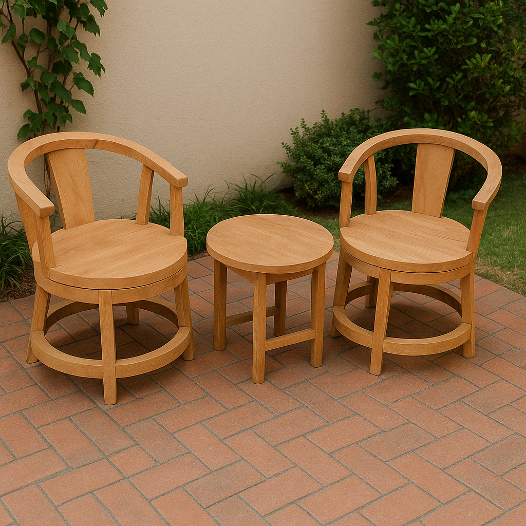 Patio Set - Teak Wood - Natural