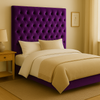 Dahlia Buttoned King Single Headboard - Purple Velvet