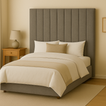 Victor Queen Headboard - Medium Grey Fabric