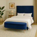 LONG OTTOMAN / STORAGE (NAVY BLUE VELVET)