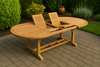 OVAL TEAK WOODEN TABLE - 200/300(120CM DEPTH) - TABLE ONLY