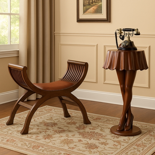 ANTIQUE IMITATION PLANT STAND (Mahogany)