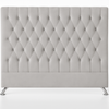 Dahlia Buttoned Headboard Light Grey Velvet - Super King