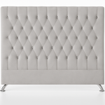 Dahlia Buttoned Headboard Light Grey Velvet - Super King