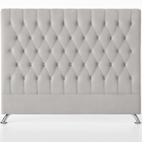 Dahlia  Queen Headboard - Light grey velvet