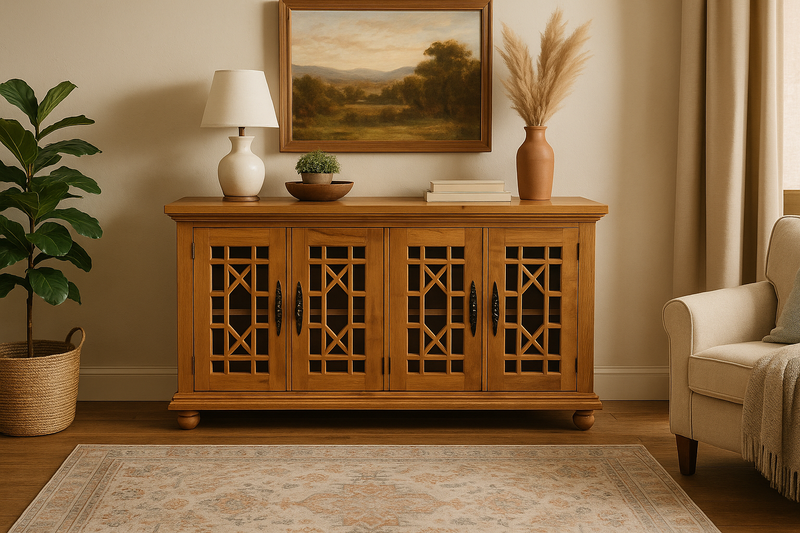 Buffet Cabinet - Mindi Wood - Natural Waxed Finish - 160cms