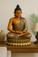 Handcrafted Buddha Statue – Solid Wood