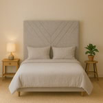 Lily Headboard - King Single Size - GREY FABRIC