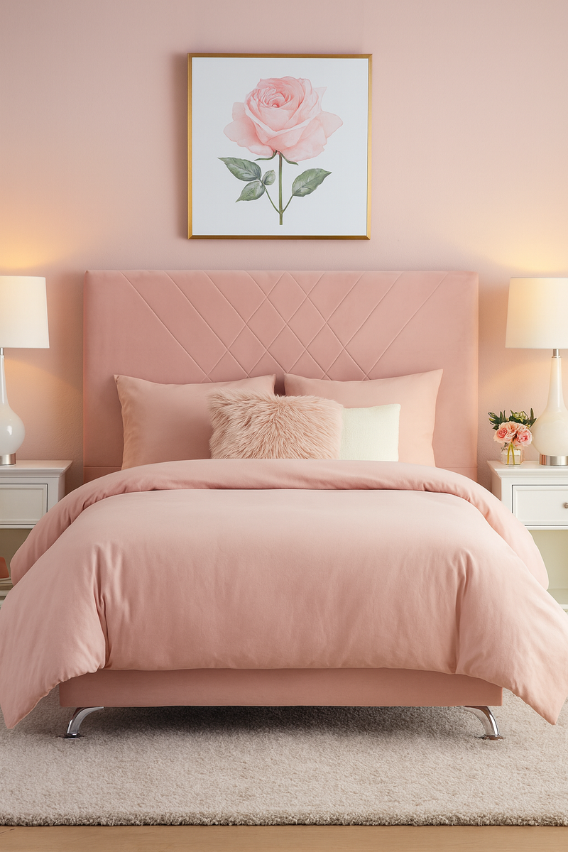 Wilson Headboard - Double Size - Purple Pink Velvet - CLEARANCE PRICE