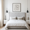 Wilson Double Headboard - Light Grey Velvet - CLEARANCE PRICE