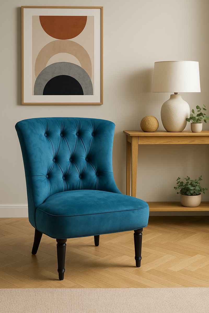Teal Velvet Accent Chair – Elegant &amp; Comfortable Seating
