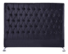 Dahlia Buttoned Queen Headboard - Black Velvet