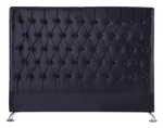 Dahlia Buttoned Queen Headboard - Black Velvet