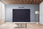 Dahlia Buttoned King Single Headboard - Black Velvet