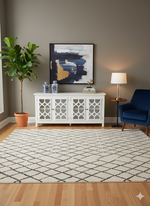 Lattice Glass Sideboard - Mindi Wood - White Finish (Factory Seconds - Clearance Price)