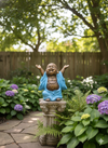 Blue & Gold Laughing Buddha – Hands Up Pose 40CM