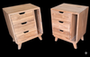 Magazine Rack Bedside Cabinet Pair - Solid Mindi Wood - Natural Finish