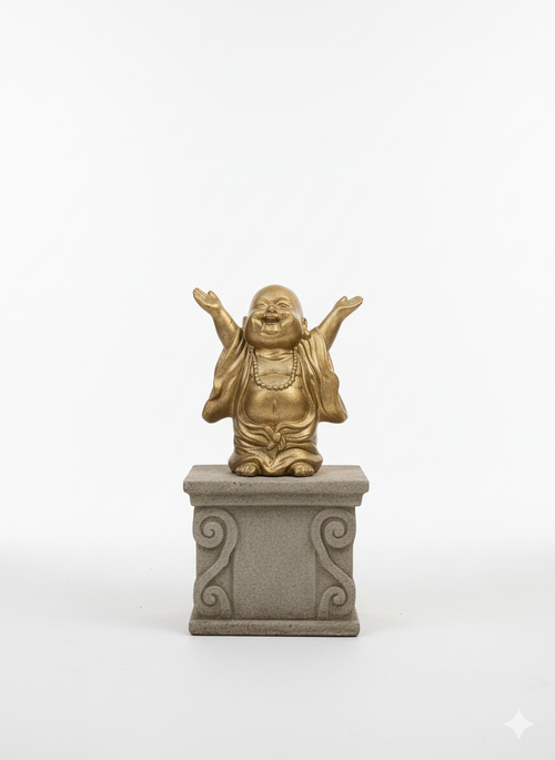 Gold Laughing Buddha – Hands Up Pose 40CM